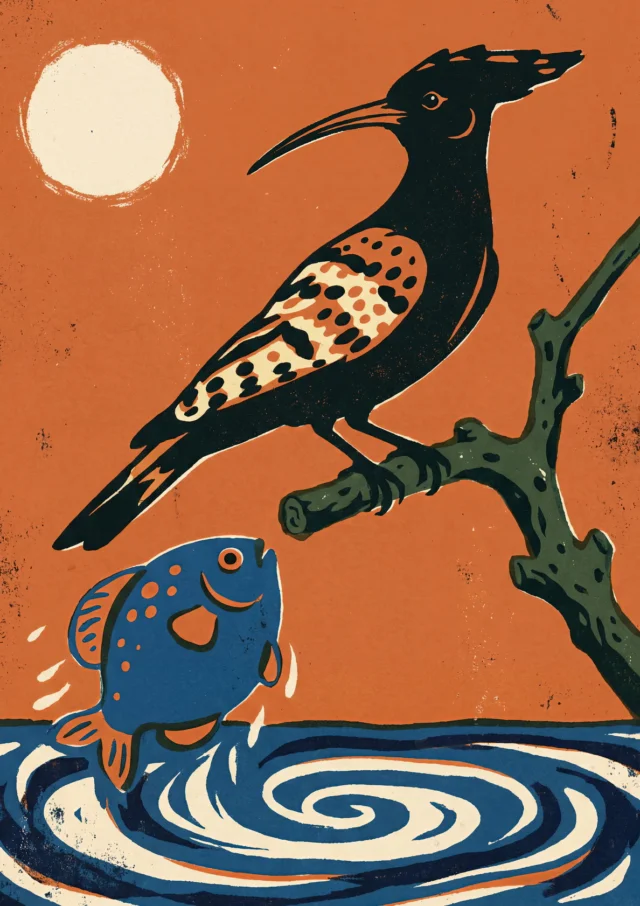 Hoopoe's River Encounter Artwork | FineCult