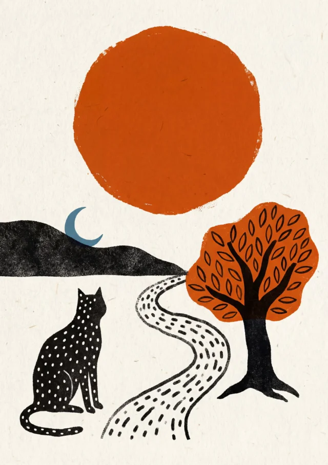 Feline Twilight Passage Artwork | FineCult