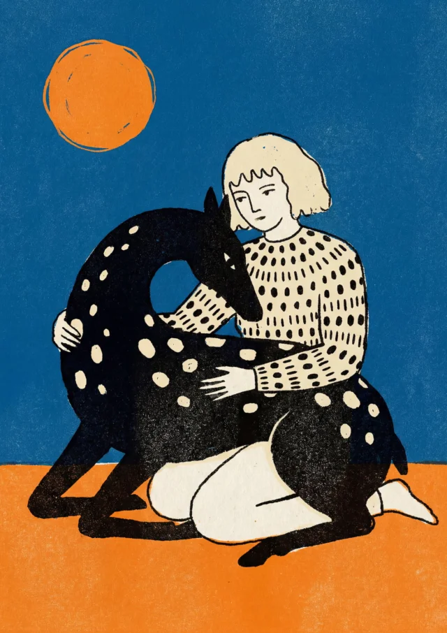 Lunar Fawn Embrace Artwork | FineCult