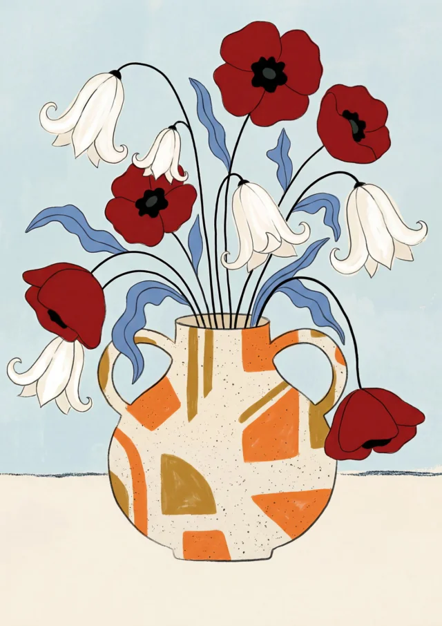 Crimson Petal Sway Artwork | FineCult