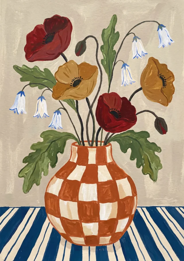 Checkered Bloom Reverie Artwork | FineCult