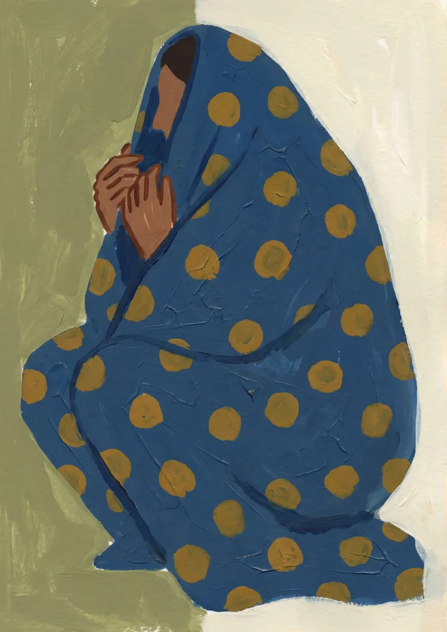 Veiled Polka Contemplation Artwork | FineCult