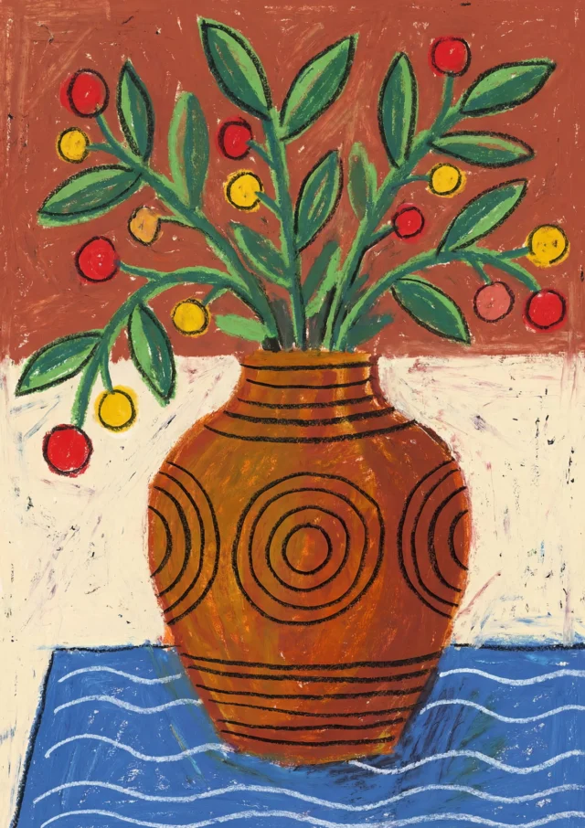 Terra Cotta Flora Study Artwork | FineCult