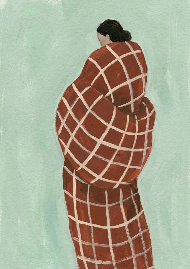 Crimson Blanket Embrace Artwork | FineCult