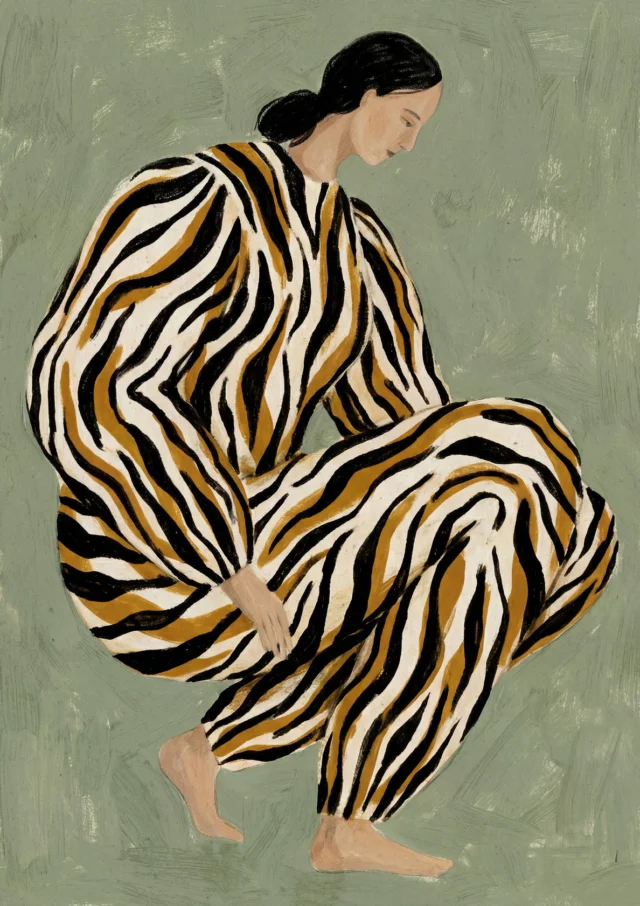 Saffron Zebra Silhouette Artwork | FineCult