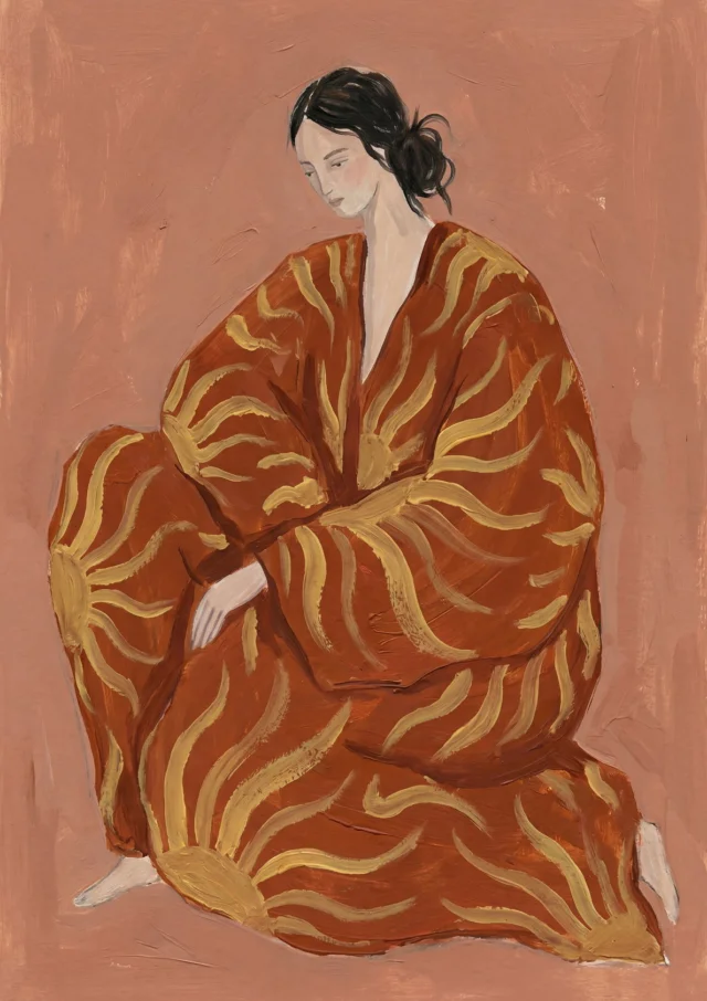 Radiant Silk Contemplation Artwork | FineCult