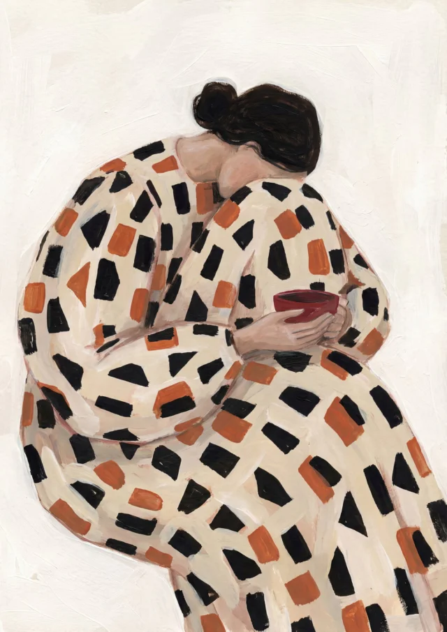 Saffron Cloak Contemplation Artwork | FineCult